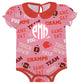 Girls pink and red football onesie with monogram - Wimziy&Co.