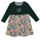 Girls green floral dress with monogram - Wimziy&Co.