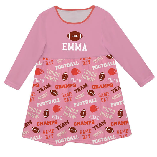 Girls pink football dress with name - Wimziy&Co.