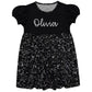 Girls black glitter dress with monogram - Wimziy&Co.