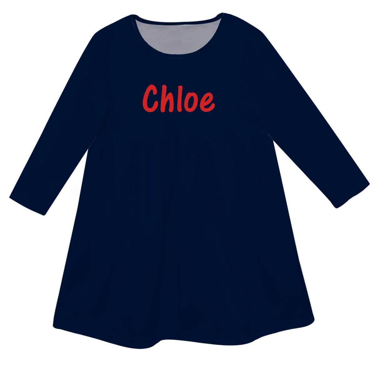Girls blue and red dress with name - Wimziy&Co.