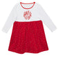 Girls red and white dress with monogram - Wimziy&Co.