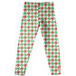 Girls green and red houndstooth leggings with monogram - Wimziy&Co.
