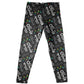 Girls black and multicolor lights leggings with name - Wimziy&Co.