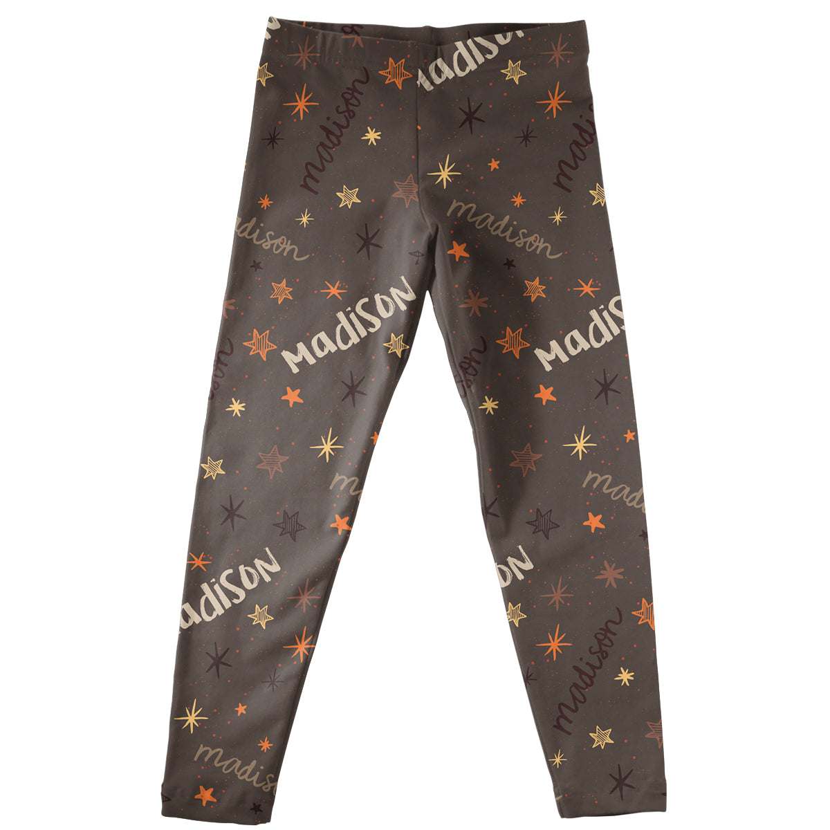 Girls brown stars leggings with name - Wimziy&Co.