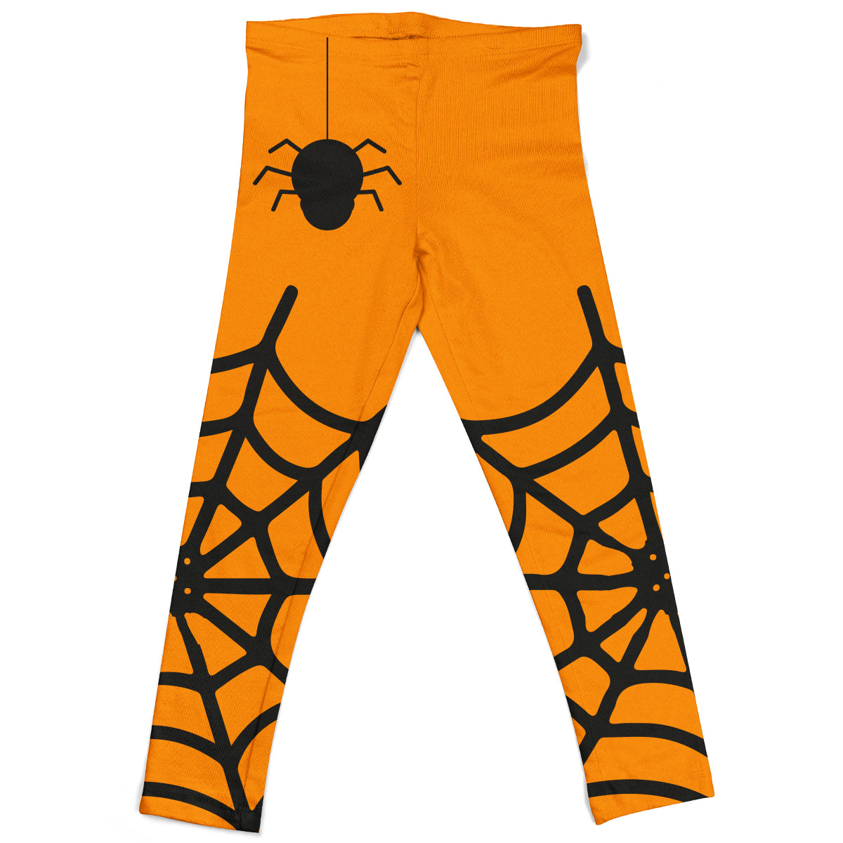Girls orange and black spider web leggings - Wimziy&Co.