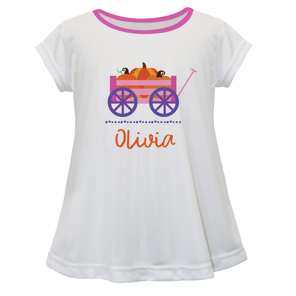 Girls white pumpkins blouse with name - Wimziy&Co.