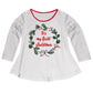 Girls white and green christmas wreath blouse - Wimziy&Co.