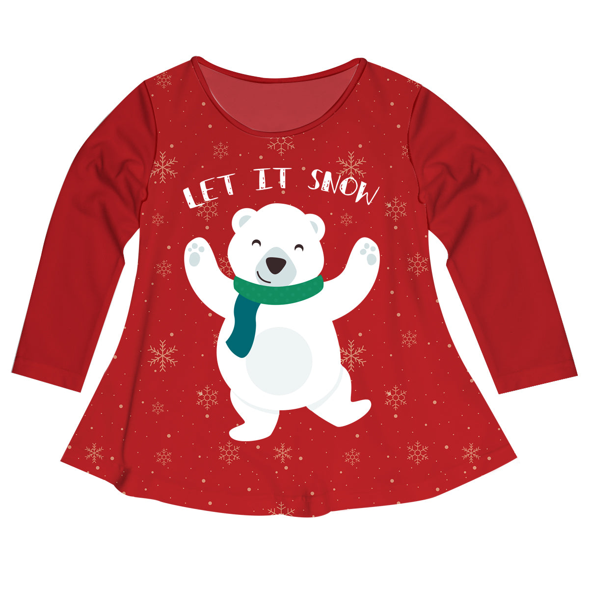 Girls red and white polar bear blouse - Wimziy&Co.