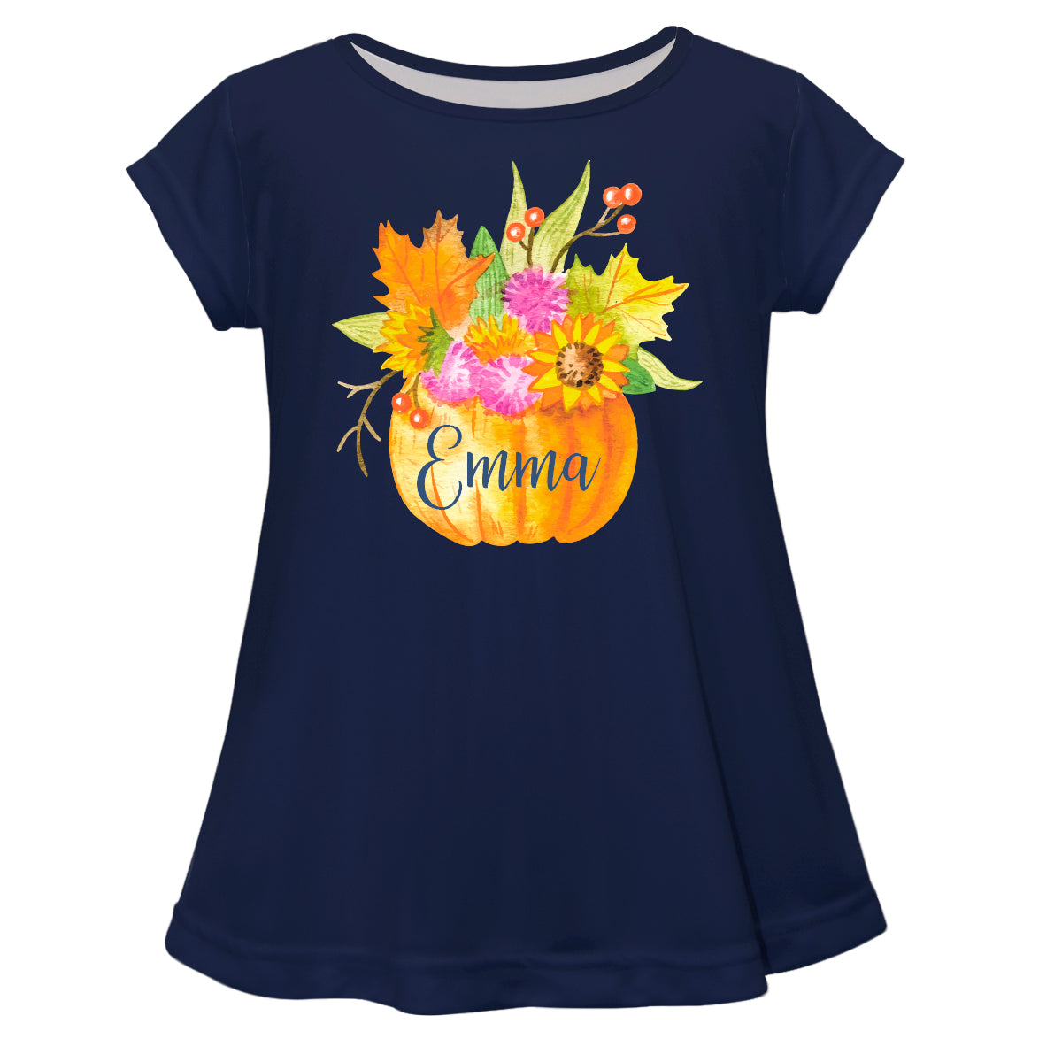 Girls pink pumpkins blouse with name - Wimziy&Co.