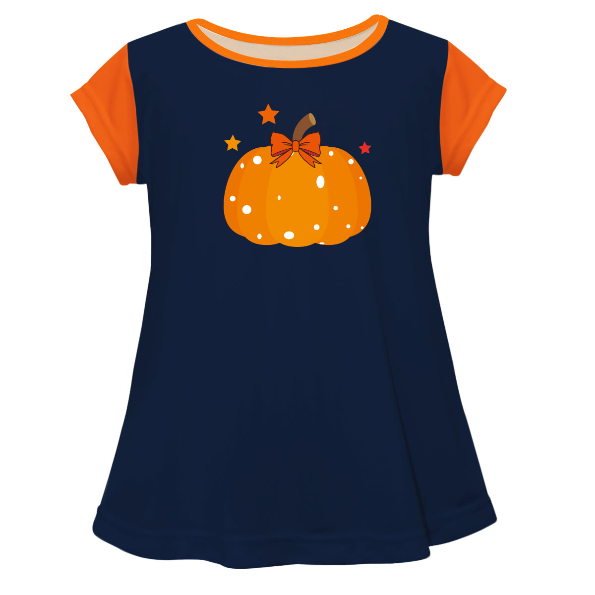 Girls blue pumpkins blouse with name - Wimziy&Co.