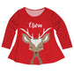 Girls red reindeer blouse with name - Wimziy&Co.