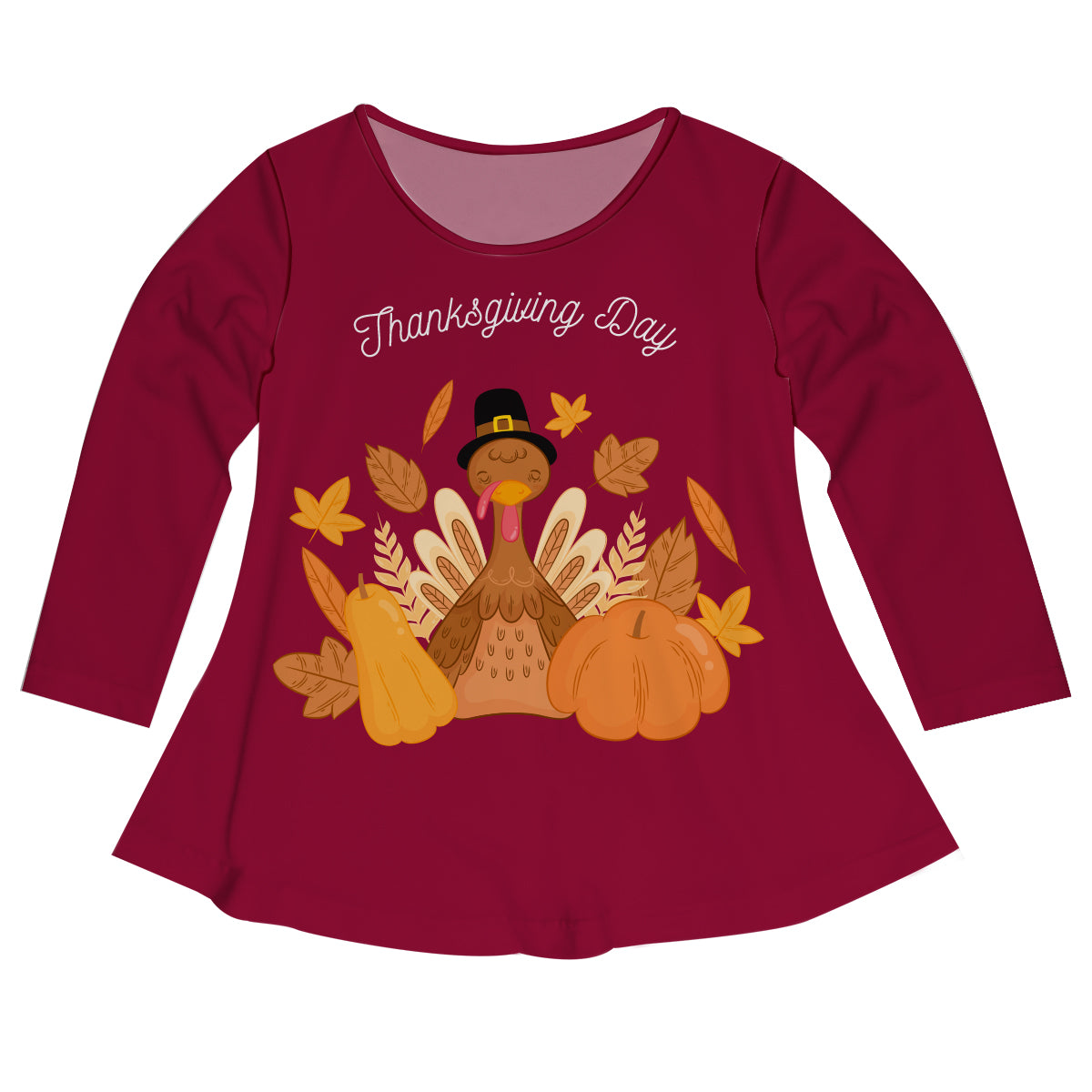 Girls red turkey blouse with name - Wimziy&Co.