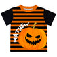 Boys orange and black jack o lantern tee shirt with name - Wimziy&Co.
