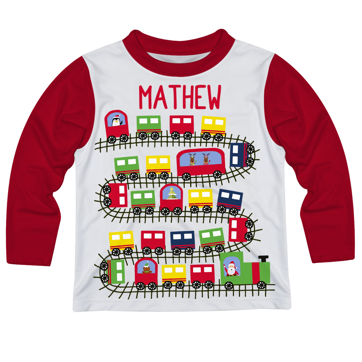 Boys white and red Santa tee shirt with name - Wimziy&Co.