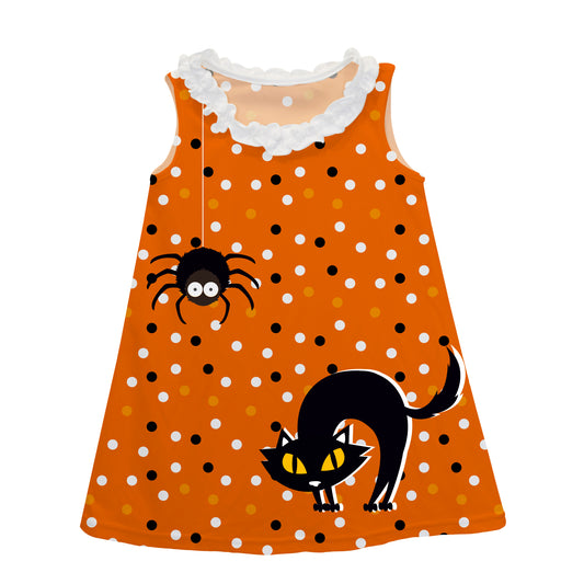 Girls orange and black halloween dress - Wimziy&Co.