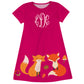 Girls pink foxy dress with monogram - Wimziy&Co.