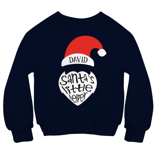 Girls blue santa sweater with name - Wimziy&Co.
