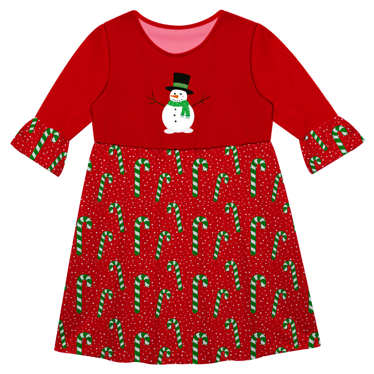 Girls red candy canes dress - Wimziy&Co.