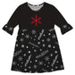 Girls black and white snowflakes dress with name - Wimziy&Co.
