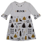 Girls white christmas tree dress with name - Wimziy&Co.