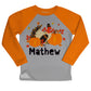 Boys grey and orange turkey sweatshirt with name - Wimziy&Co.