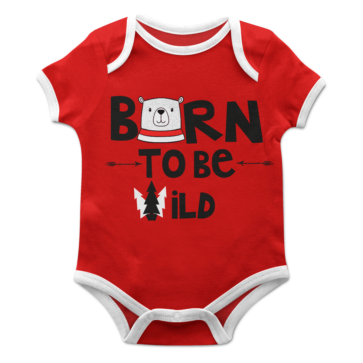 Boys red born to be wild short sleeve onesie - Wimziy&Co.
