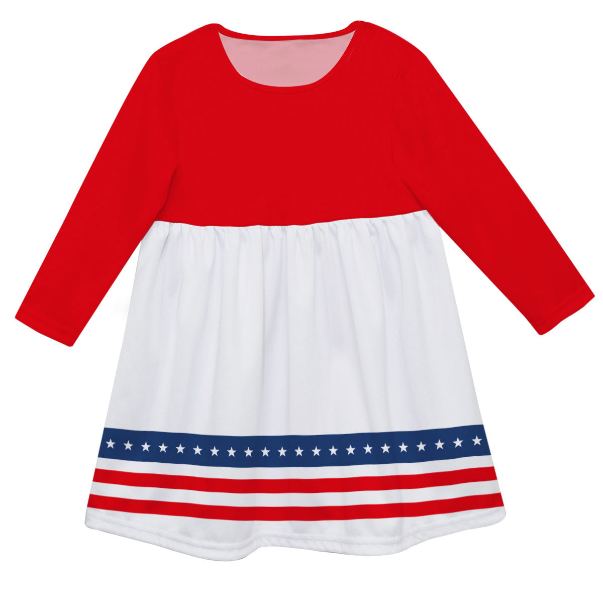 Americana Name White Red And Blue Long Sleeve Epic Dress - Wimziy&Co.