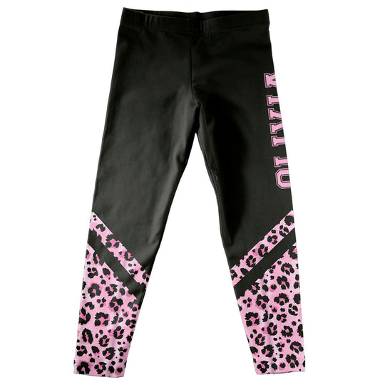Animal Print Name Black And Pink Leggings - Wimziy&Co.