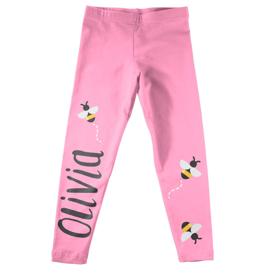 Bees Name Pink Leggings - Wimziy&Co.