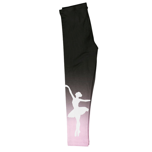 Ballerina Silhouette Black And Pink Degrade Leggings - Wimziy&Co.