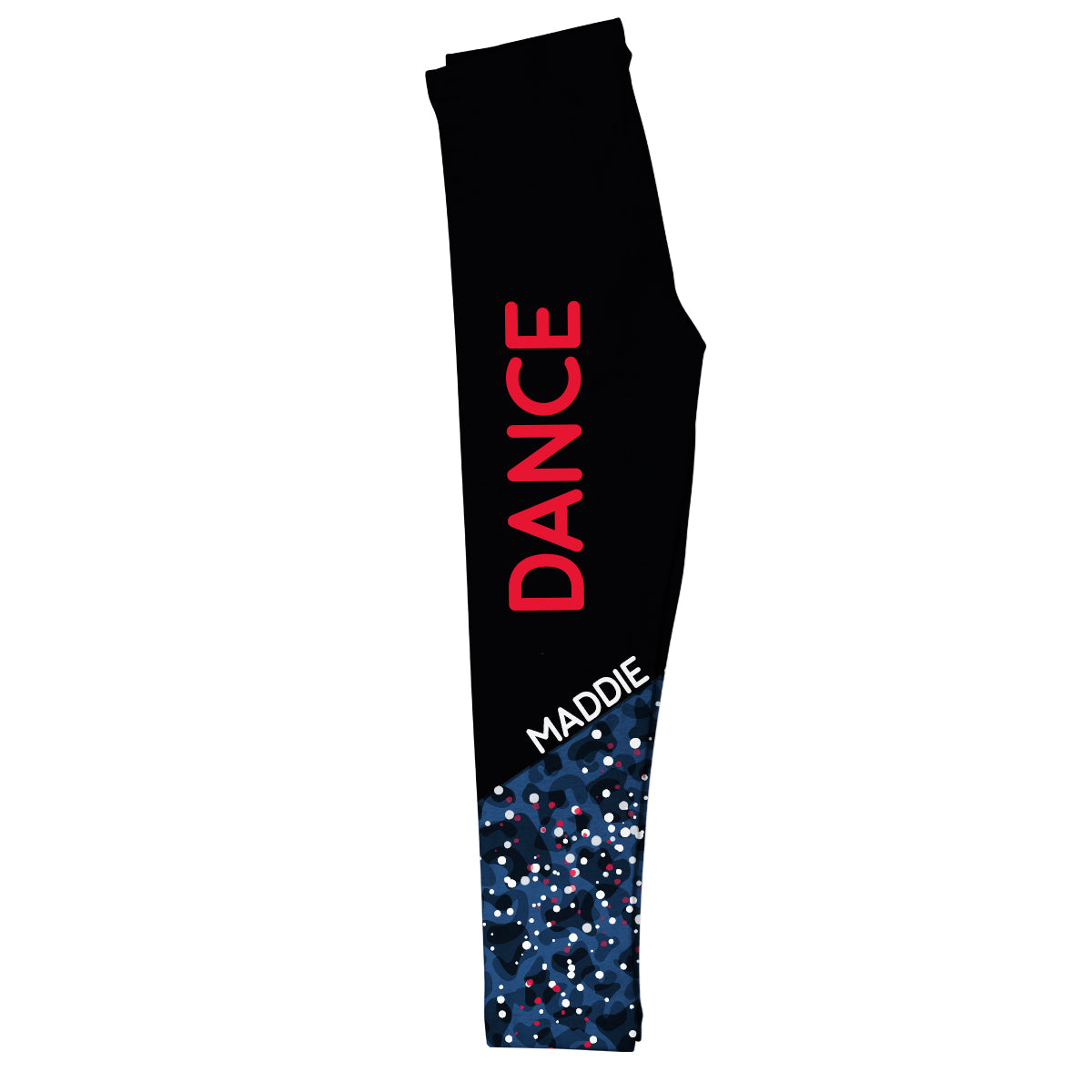 Black and blue dots dance leggings with name - Wimziy&Co.