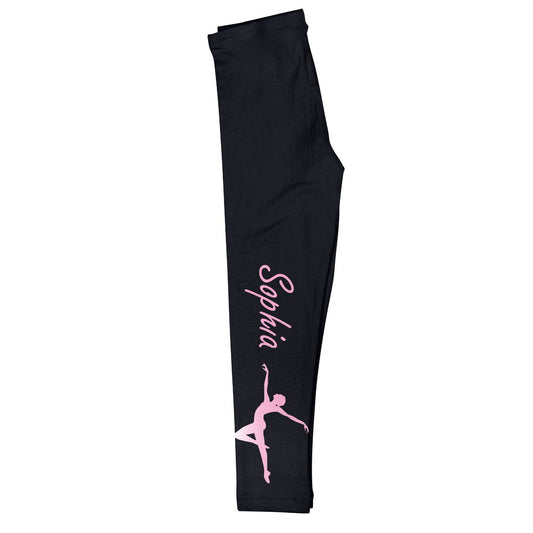 Black and pink dancer silhouetter girls leggings - Wimziy&Co.