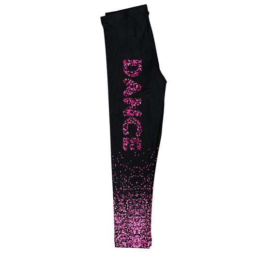 Dance Pink Glitter And Black Leggings - Wimziy&Co.