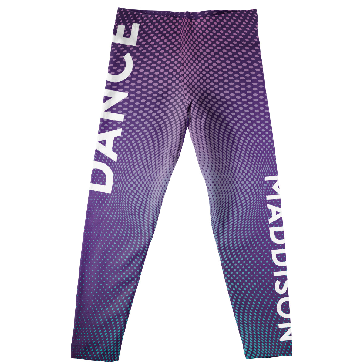 Dotted Print Dance Name Purple Leggings - Wimziy&Co.