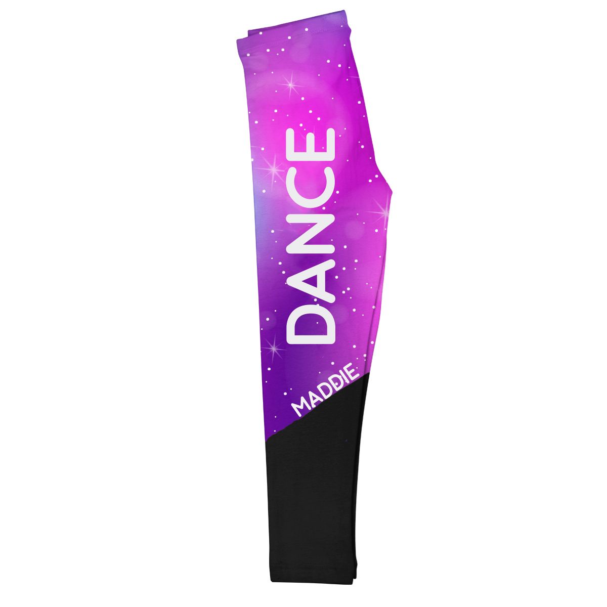 Purple and white dance girls leggings with name - Wimziy&Co.