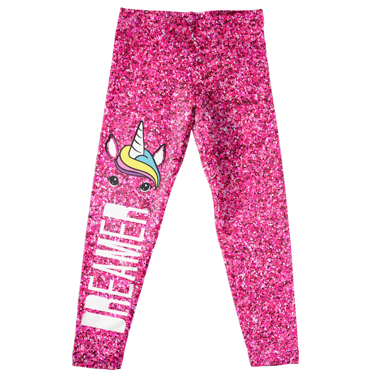 Dreamer Unicorn Pink Glitter Leggings - Wimziy&Co.
