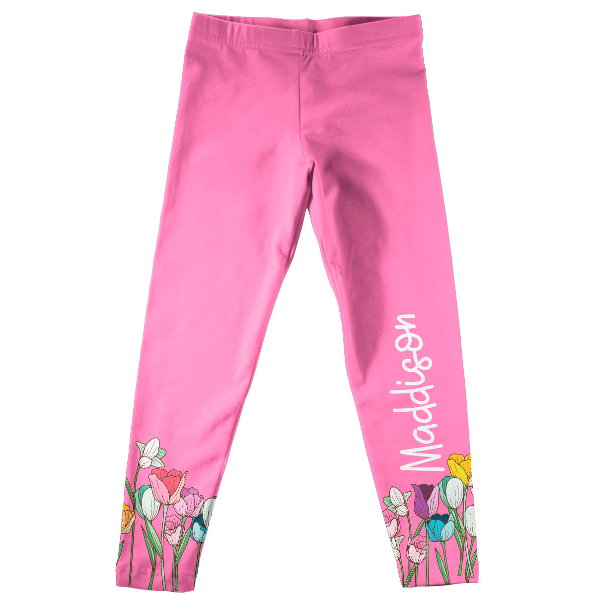 Floral Name Pink Leggings - Wimziy&Co.