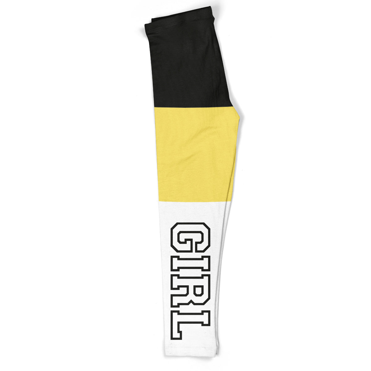 Girl Black Yellow and White Leggings - Wimziy&Co.