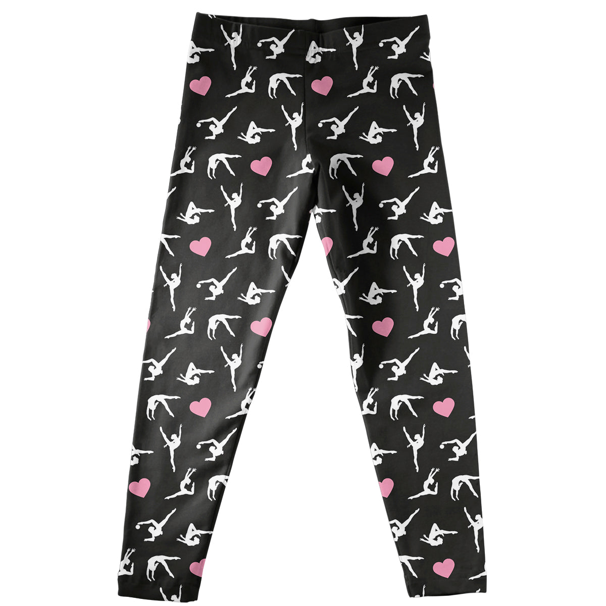 Black and pink hearts gymnastics girls leggings - Wimziy&Co.