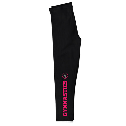 Black and pink gymnastics girls leggings with initials - Wimziy&Co.