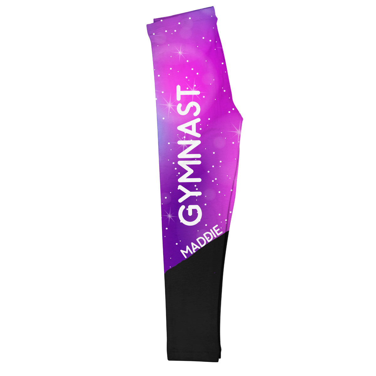 Purple and white gymnast girls leggins with name - Wimziy&Co.