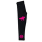 Black and hot pink equestrian girls leggings with monogram - Wimziy&Co.