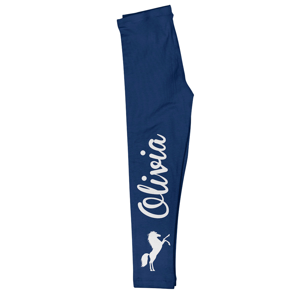 Navy and white equestrian girls leggings with name - Wimziy&Co.