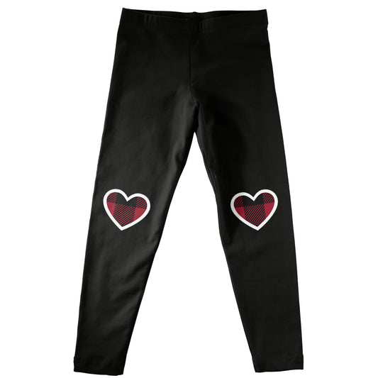 Girls black leggings with lumberjack hearts - Wimziy&Co.