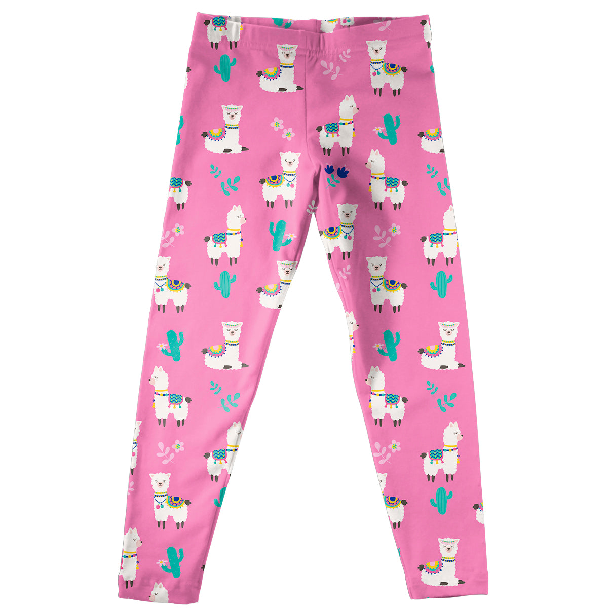 Llamas and cactus hot pink girls leggings - Wimziy&Co.