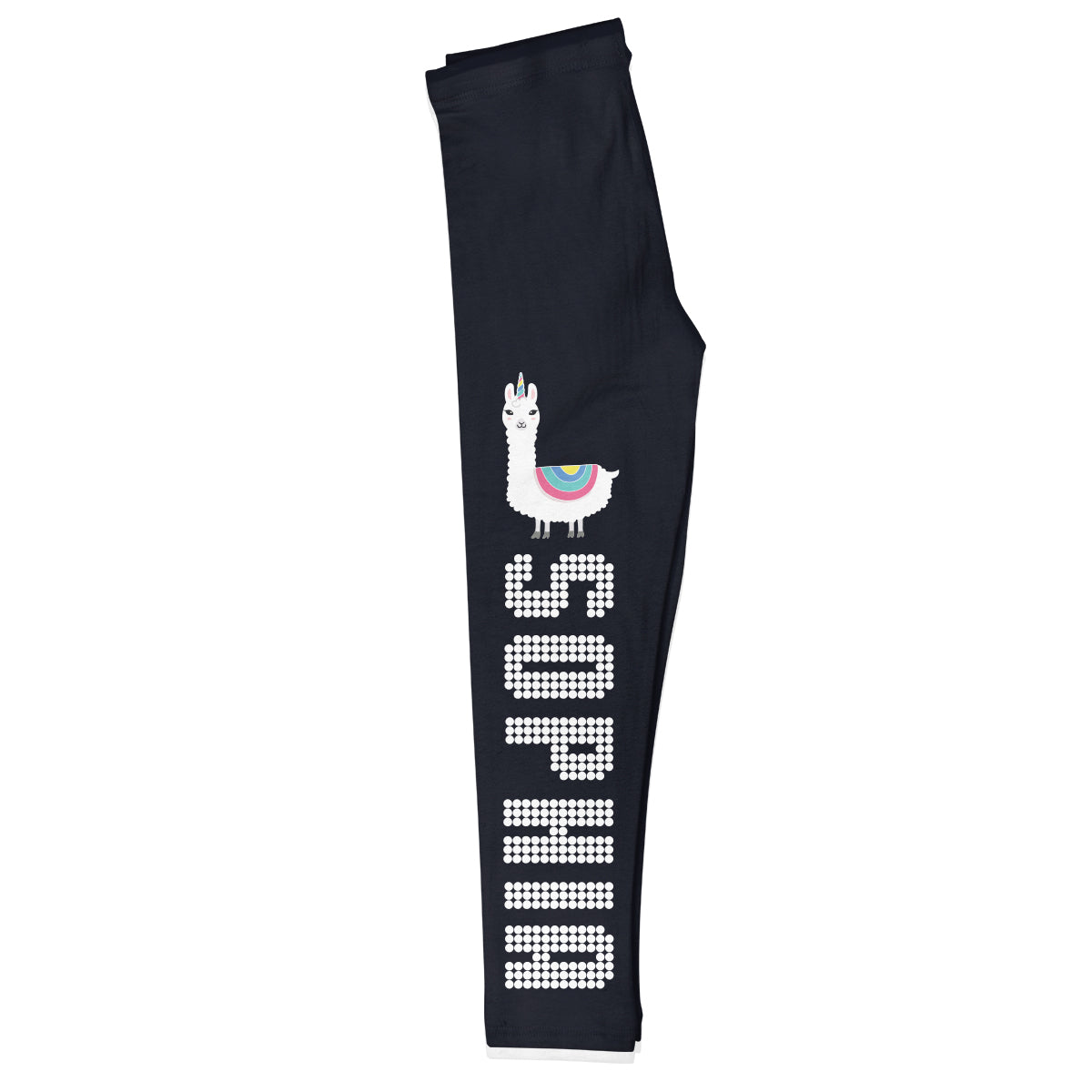Black and white llama girls leggings with name - Wimziy&Co.