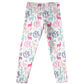 White and multicolor llamas girls leggings with monogram - Wimziy&Co.