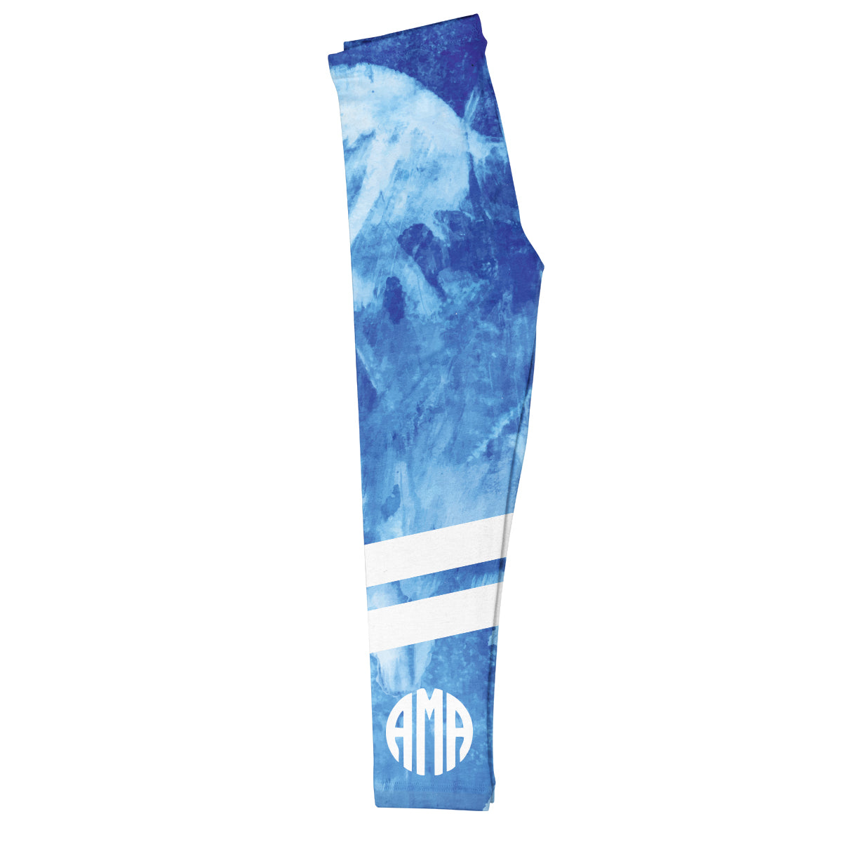 Monogram Tie Dye Blue Leggings - Wimziy&Co.
