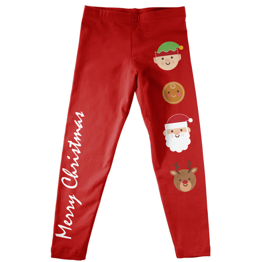 Red Christmas elements girls leggings - Wimziy&Co.